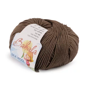   Gyapjú kötőfonal, selyem fonal Babala 50 g - 5 (014) világosbarna (1 db-os csomagolás)