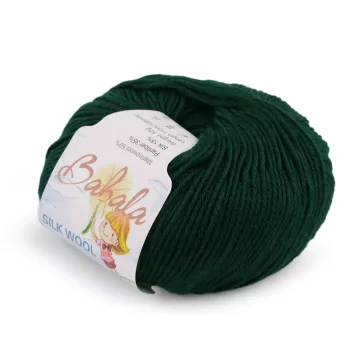   Gyapjú kötőfonal, selyem fonal Babala 50 g - 11 (017) zöld sötét (1 db-os csomagolás)