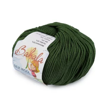   Gyapjú kötőfonal, selyem fonal Babala 50 g - 15 (025) élénkzöld (1 db-os csomagolás)