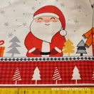 Mikulás, jegesmedve fehér alapon karácsonyi 50 cm-es pamutvászon Mikulás, jegesmedve fehér alapon karácsonyi 50 cm-es pamutvászon