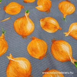 Hagyma szürke alapon 50 cm széles darázs szövet