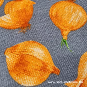 Hagyma szürke alapon 50 cm széles darázs szövet