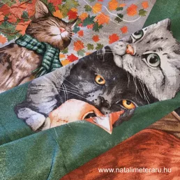 Kedves cicák vastag pamutvászon panelek 