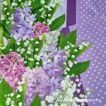 Lilies of the valley-hyacinths waffle fabric 50 cm wide