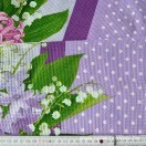 Lilies of the valley-hyacinths waffle fabric 50 cm wide