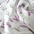 Lavender-patterned cotton muslin (double gauze)