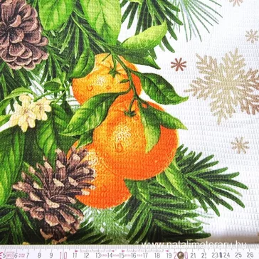   Karácsonyi mandarinok 50 cm széles darázs szövet - 1,7 méteres darab