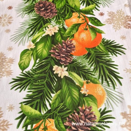 Karácsonyi mandarinok 50 cm széles vastag pamutvászon