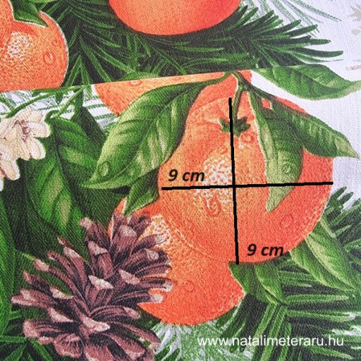 Karácsonyi mandarinok 50 cm széles vastag pamutvászon