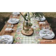 Easter bunny,green checked table runner 1,2x0,5m