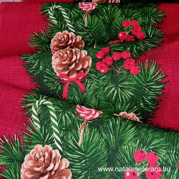 Fenyő girland 50 cm széles vastag pamutvászon Fenyő girland 50 cm széles vastag pamutvászon