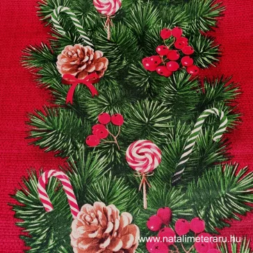 Fenyő girland 50 cm széles vastag pamutvászon