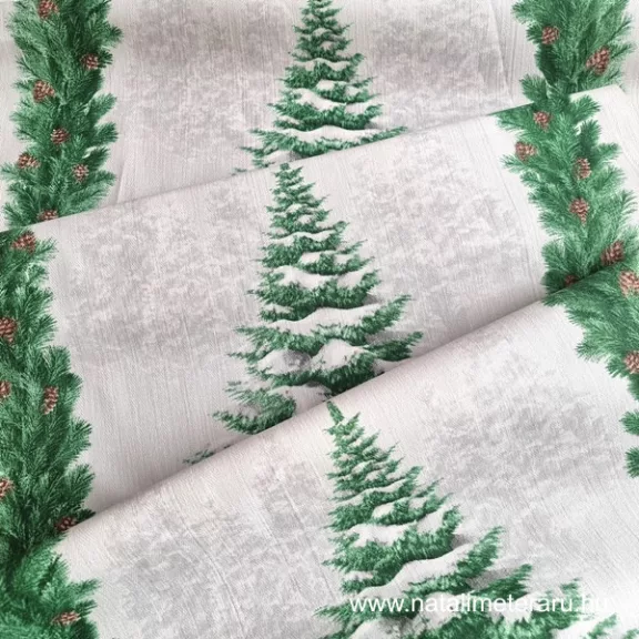 Havas fenyők 50 cm széles vastag pamutvászon Havas fenyők 50 cm széles vastag pamutvászon