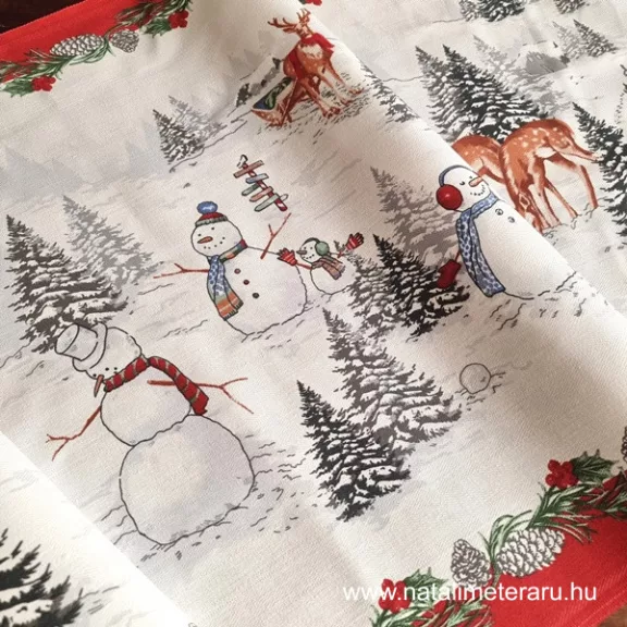 Vidám hóemberek 50cm-es pamutvászon Vidám hóemberek 50cm-es pamutvászon