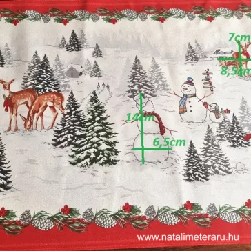 Vidám hóemberek 50cm-es pamutvászon