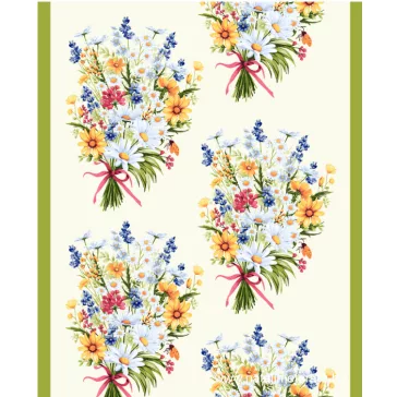 Floral bouquet 50 cm wide waffle fabric