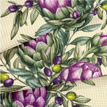Artichoke 50 cm wide waffle fabric
