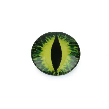   Üveg bross sárkány szem Ø25 mm - 2 élénkzöld sárga (25 db-os csomagolás)
