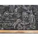 Flóra & Fauna - Fekete alapon fehér mintás vastag pamutvászon Flóra & Fauna - Fekete alapon fehér mintás vastag pamutvászon