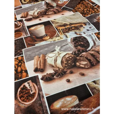 Coffee world waffle fabric 150 cm wide