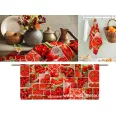 Red fruit waffle fabric 150 cm wide