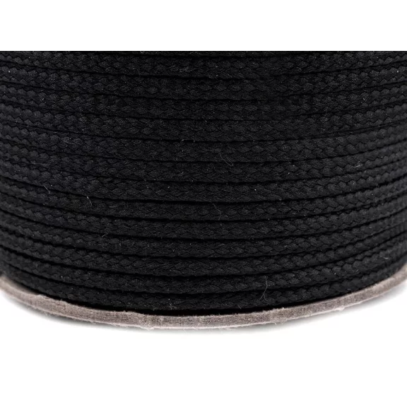 Ruhazsinór PES Ø4 mm - 9001 fekete (100 m-os csomagolás) Ruhazsinór PES Ø4 mm - 9001 fekete (100 m-os csomagolás)