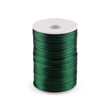   Szatén zsinór, patkány farka Ø2mm - 128 zöld sötét (570 m-os csomagolás)