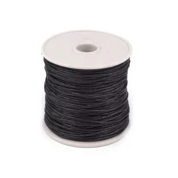   Pamutzsinór  Ø1 mm viaszos - 11 fekete (20 db-os csomagolás)