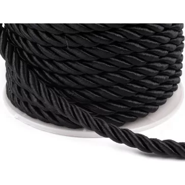 Sodrott zsinór Ø7 mm - 5 fekete (60 m-os csomagolás)