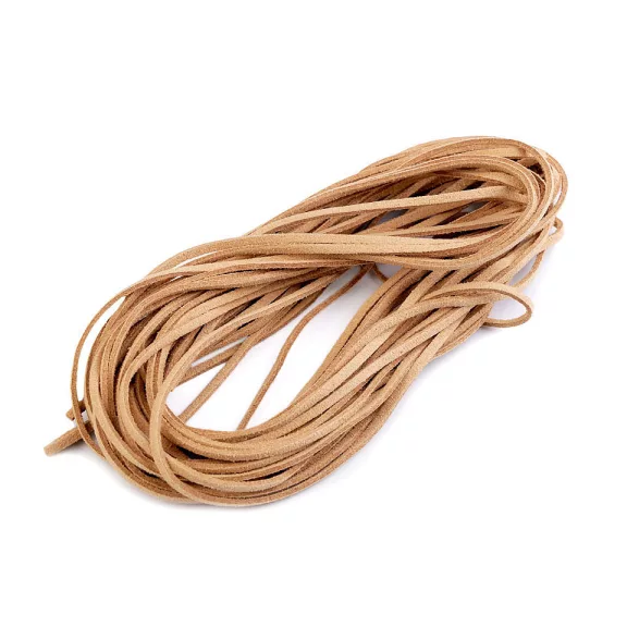 Velúr bőr szál szélessége 3 mm - 12 (6) természetes barna (50 db-os csomagolás) Velúr bőr szál szélessége 3 mm - 12 (6) természetes barna (50 db-os csomagolás)