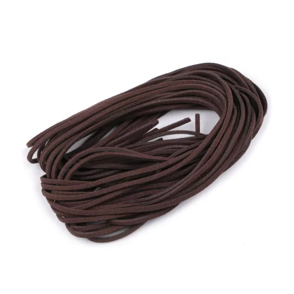 Velúr bőr szál szélessége 3 mm - 17 (5) sötétbarna (10 db-os csomagolás) Velúr bőr szál szélessége 3 mm - 17 (5) sötétbarna (10 db-os csomagolás)