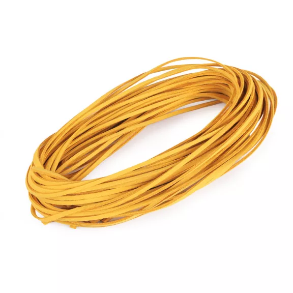 Velúr bőr szál szélessége 3 mm - 23 (36) mustárszínű (50 db-os csomagolás) Velúr bőr szál szélessége 3 mm - 23 (36) mustárszínű (50 db-os csomagolás)