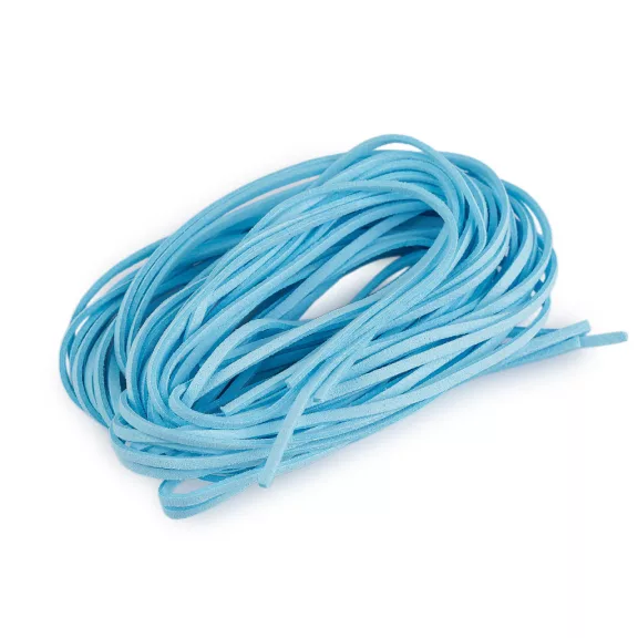 Velúr bőr szál szélessége 3 mm - 28 (33) azúrkék (50 db-os csomagolás) Velúr bőr szál szélessége 3 mm - 28 (33) azúrkék (50 db-os csomagolás)