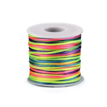   Szatén zsinór Ø2 mm szivárványos - 4 multicolor (5 db-os csomagolás)