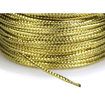   Lapos zsinór lurexszel szélessége 1,1 mm - 2 világos arany (4 db-os csomagolás)