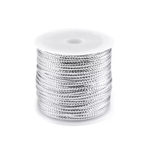 Üreges szalag lurexszel szélessége 2 mm lapos - 3 ezüst (4 db-os csomagolás) Üreges szalag lurexszel szélessége 2 mm lapos - 3 ezüst (4 db-os csomagolás)