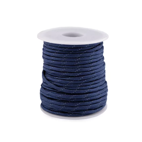 Ejtőernyő zsinór Ø4 mm fényvisszaverő cérnával - 10 blue dark (25 m-es csomagolás) Ejtőernyő zsinór Ø4 mm fényvisszaverő cérnával - 10 blue dark (25 m-es csomagolás)