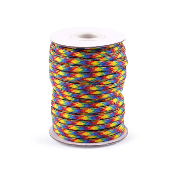 Parakord ejtőernyő zsinór Ø4 mm - 7 (145) multicolor (25 m-es csomagolás) Parakord ejtőernyő zsinór Ø4 mm - 7 (145) multicolor (25 m-es csomagolás)