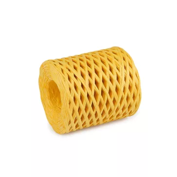   Természetes rafia, táskák fonásához szélessége 5-8 mm - 8 (G59) mustárszínű (4 db-os csomagolás)