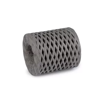   Természetes rafia, táskák fonásához szélessége 5-8 mm - 12 (G64) szürke (4 db-os csomagolás)