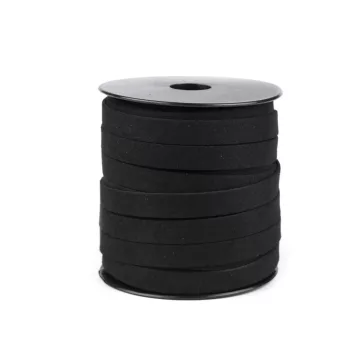   Bőrcsík széles 10 mm velúr - fekete (15 m-os csomagolás)