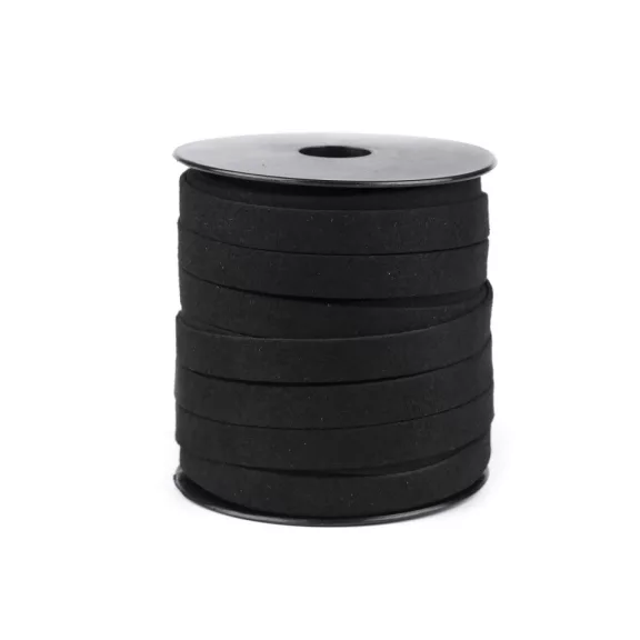 Bőrcsík széles 10 mm velúr - fekete (15 m-os csomagolás) Bőrcsík széles 10 mm velúr - fekete (15 m-os csomagolás)