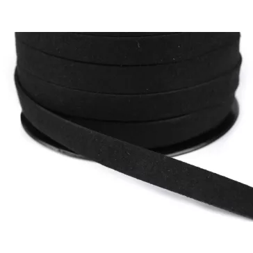   Bőrcsík széles 10 mm velúr - fekete (15 m-os csomagolás)