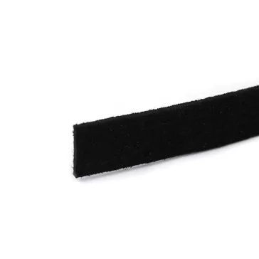   Bőrcsík széles 10 mm velúr - fekete (15 m-os csomagolás)