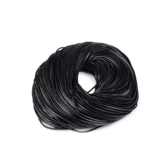 Bőrcsík lapos 2 mm folyóméteres - 2 fekete Bőrcsík lapos 2 mm folyóméteres - 2 fekete