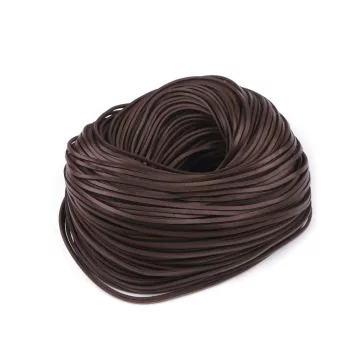 Bőrcsík lapos 3 mm folyóméteres - 2 sötétbarna