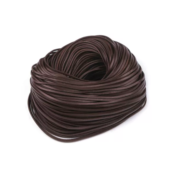 Bőrcsík lapos 3 mm folyóméteres - 2 sötétbarna Bőrcsík lapos 3 mm folyóméteres - 2 sötétbarna