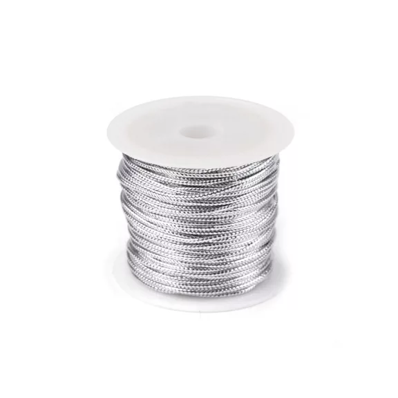 Zsinór lurexel Ø2 mm gömbölyű karácsonyi - 1 ezüst (1 db-os csomagolás) Zsinór lurexel Ø2 mm gömbölyű karácsonyi - 1 ezüst (1 db-os csomagolás)