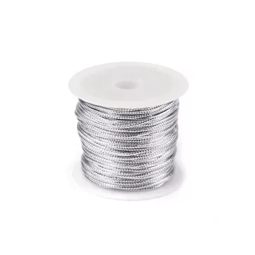   Zsinór lurexel Ø2 mm gömbölyű karácsonyi - 1 ezüst (5 db-os csomagolás)