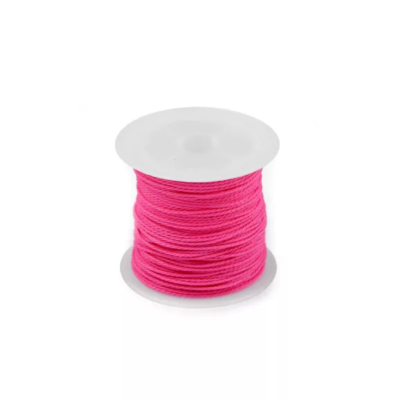 PES madzag fonott Ø1 mm viaszos - 5 rózsaszín neon (1 db-os csomagolás) PES madzag fonott Ø1 mm viaszos - 5 rózsaszín neon (1 db-os csomagolás)